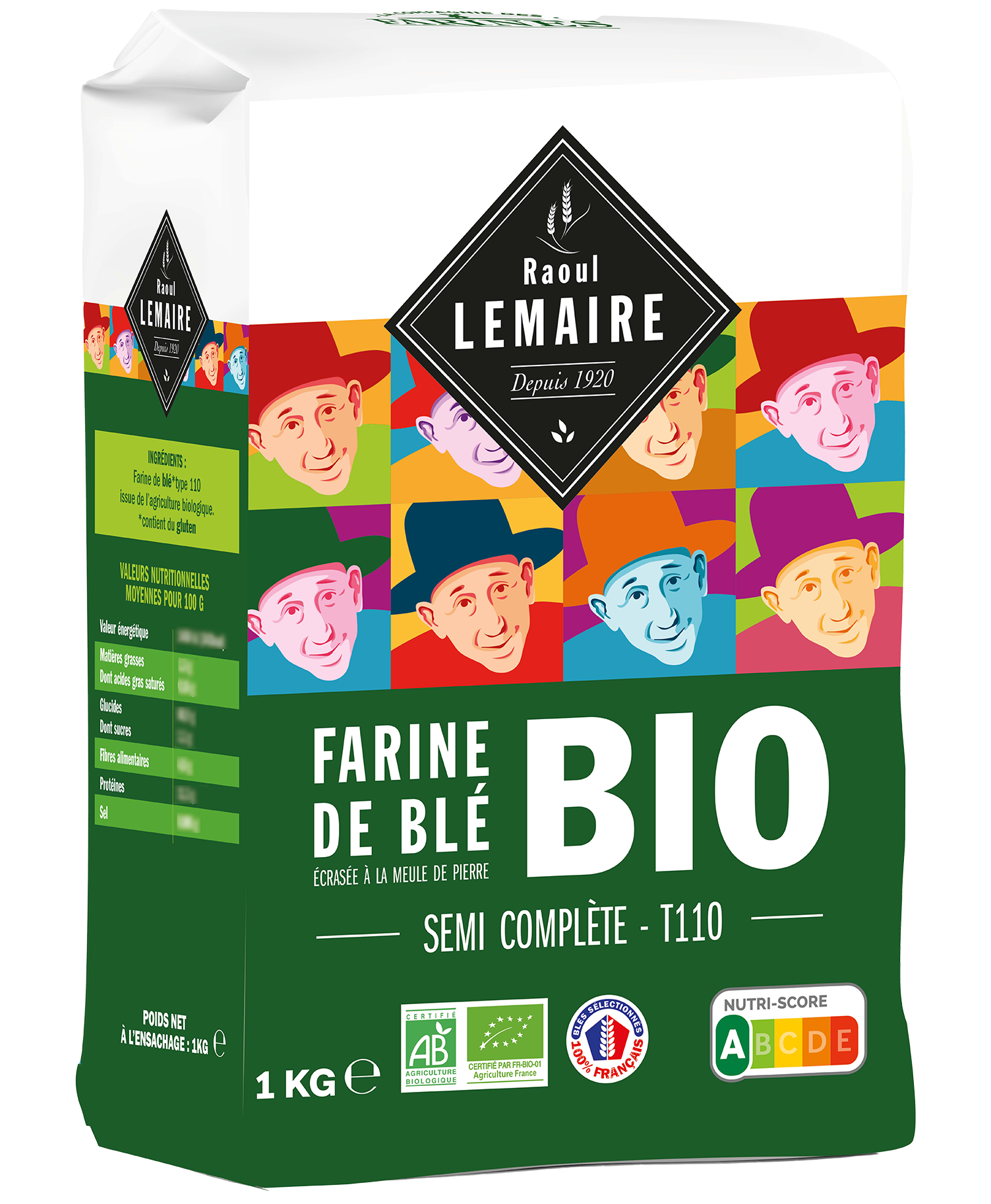 Farine de blé bio Semi complète T110 Lemaire