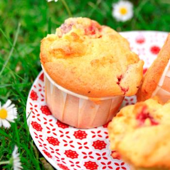 Muffins aux fraises séchées