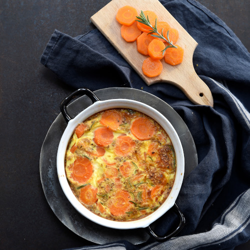 Clafoutis de carottes coco-curry