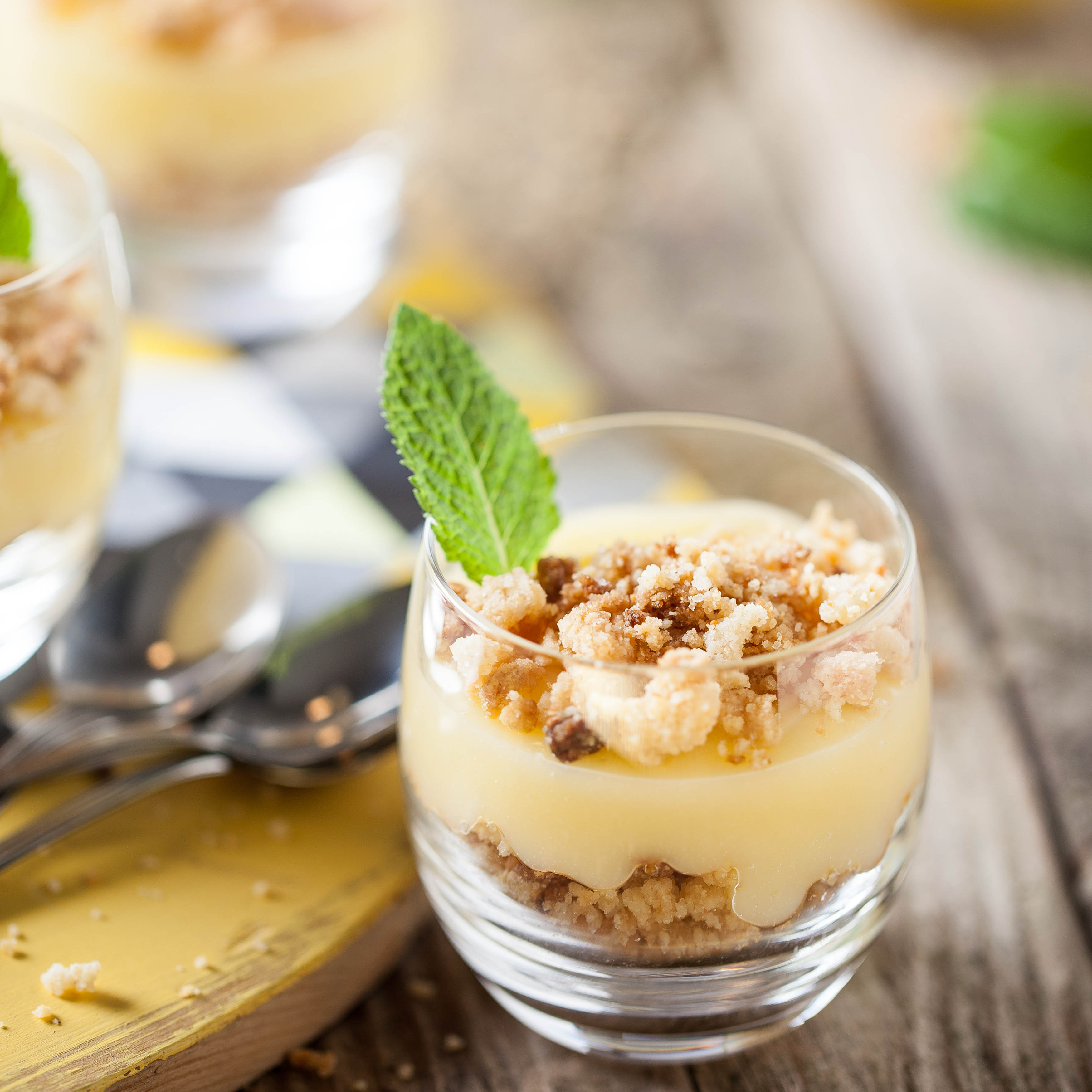 Verrine de crumble citron